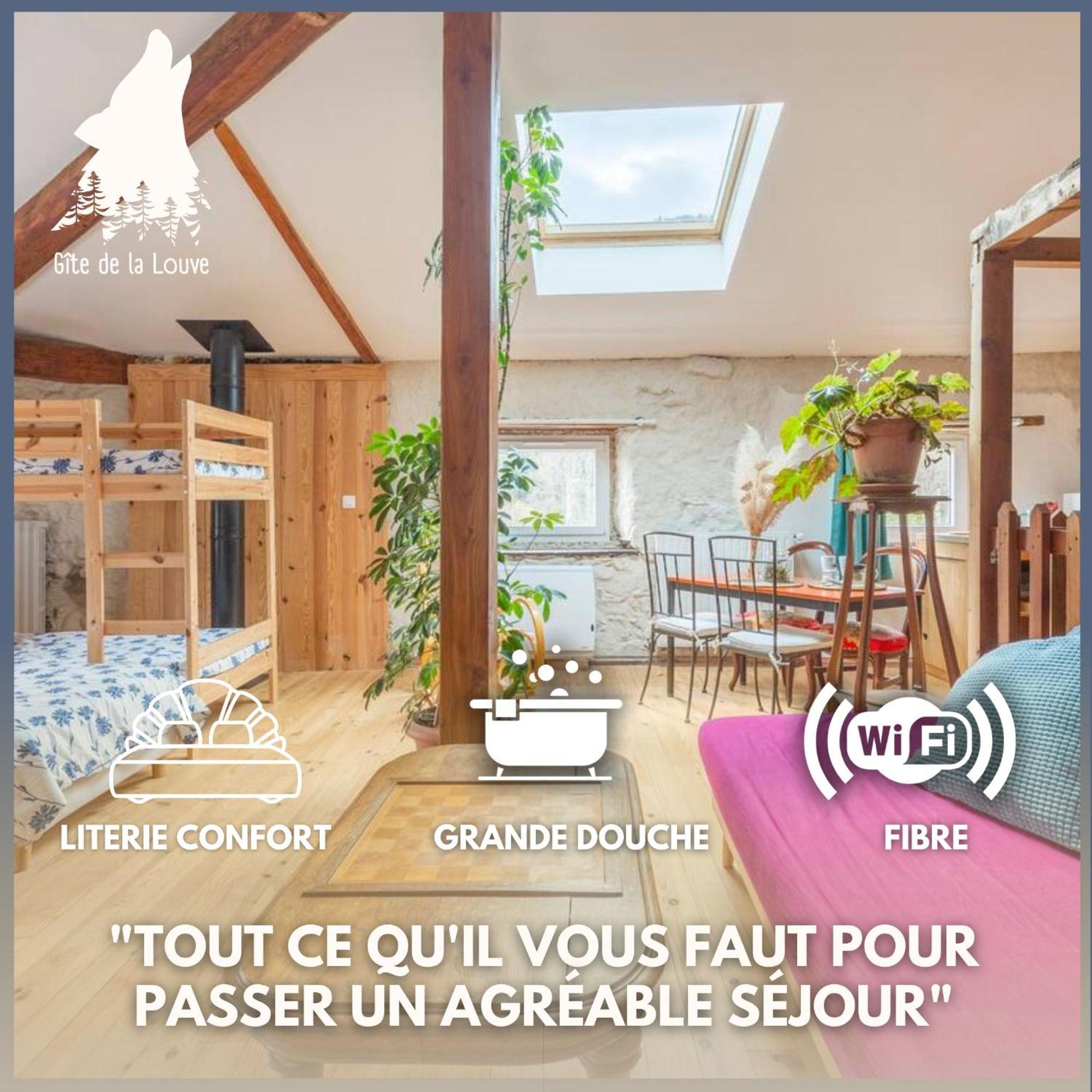 Chambre Triple Deluxe - Gite De La Louve Fougax-et-Barrineuf Bagian luar foto